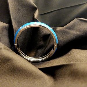 Enamel Blue Hinged Bangle main image 1